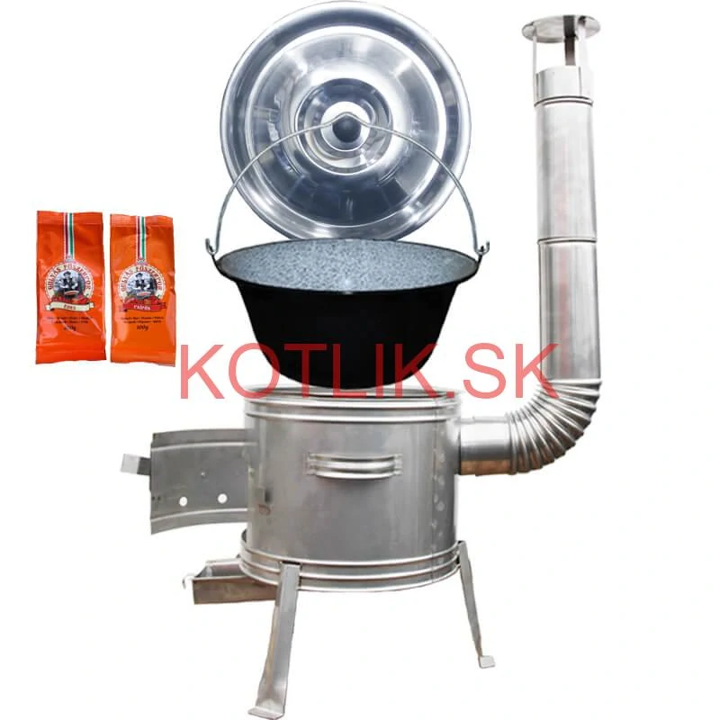 Smaltovaný kotlík 22 L + Nerezová kotlina 42 INOX + paprikové korenie na guláš - MIX 100 g