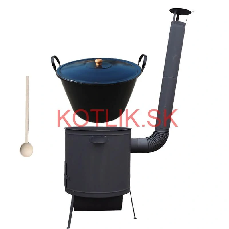 Smaltovaný kotol 60 L na zabíjačku + žiaruvzdorná kotlina 53 PLUS 600 4 MM + vareška