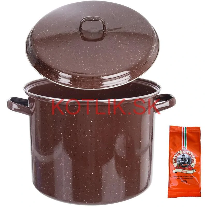 Hrniec hrubostenný smaltovaný + pokrievka 20 l FALCO + korenie na guláš - sladké 100 g