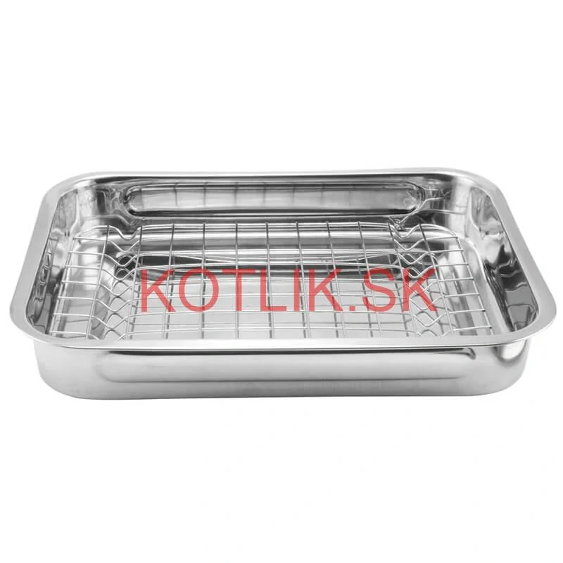 Nerezový rošt na pekáč na grilovanie a pečenie 33 x 22 cm