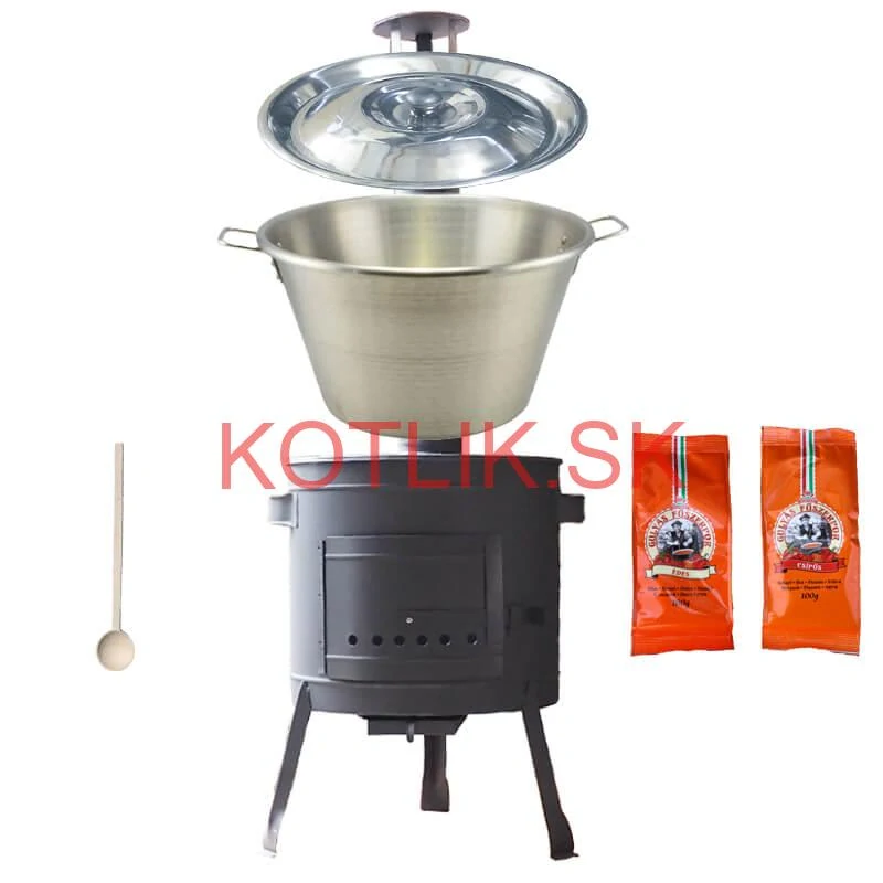 Nerezový kotol 40 L + nízka kotlina 45 PLUS 600 + paprikové korenie na guláš