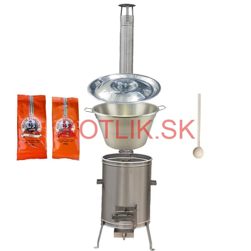 Nerezový kotol 40 L + nerezová kotlina 45 cm LUX + paprikové korenie na guláš