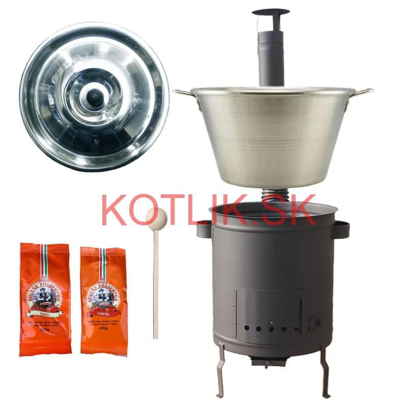 Nerezový kotol 40 L + Hrubostenná kotlina 45 cm (1,5 mm) STRONG Plus 600 + paprikové korenie na guláš