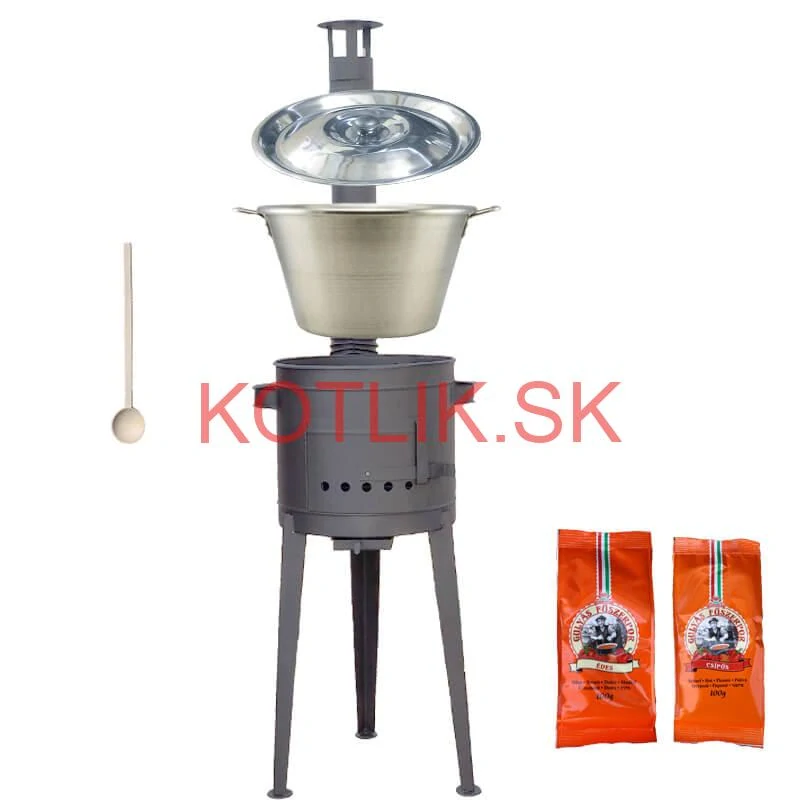 Nerezový kotol 40 L + vysoká kotlina 47 cm (2,0 mm) HODO Plus 600 + paprikové korenie na guláš