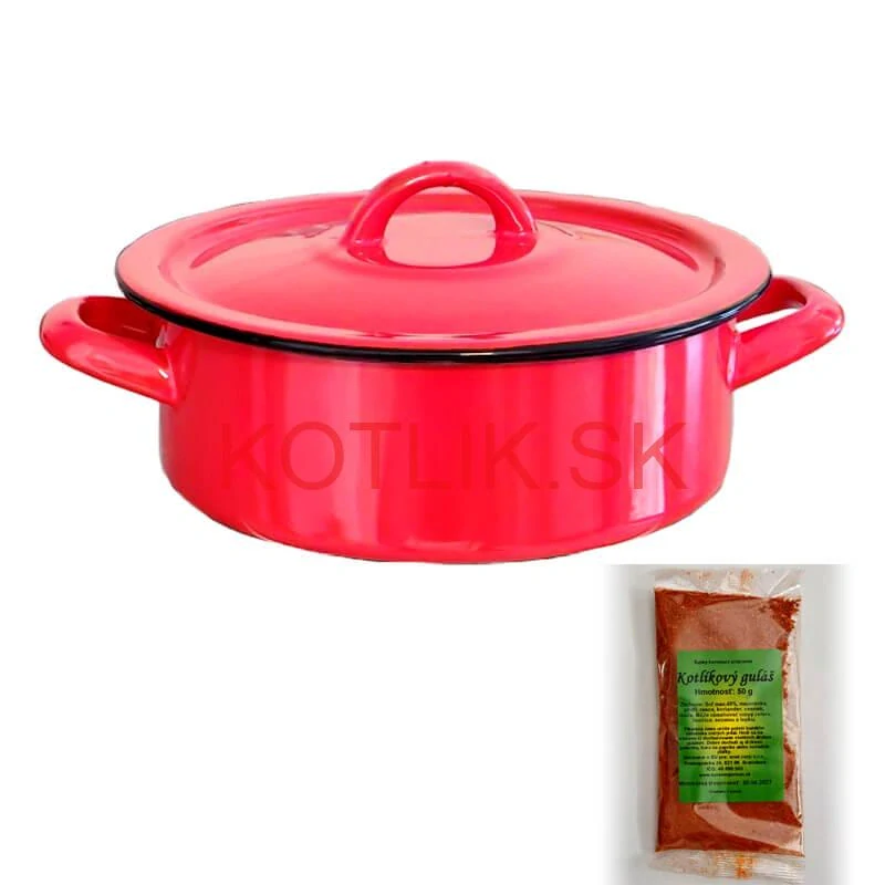 Smaltovaný kastról s pokrievkou COMBI 15 l + korenie na kotlíkový guláš 50 g