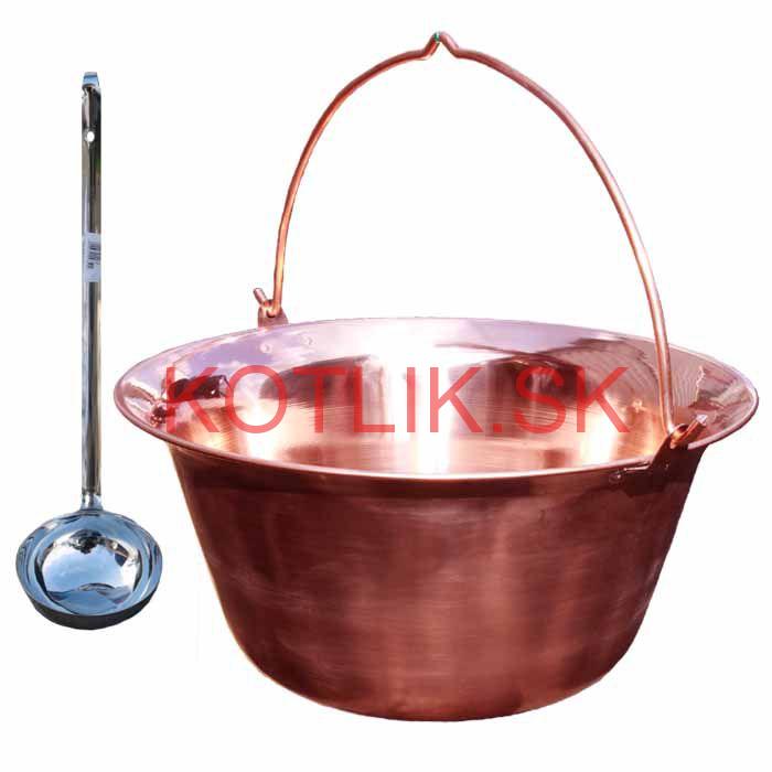 Medený kotlík 30 L + antikórová naberačka
