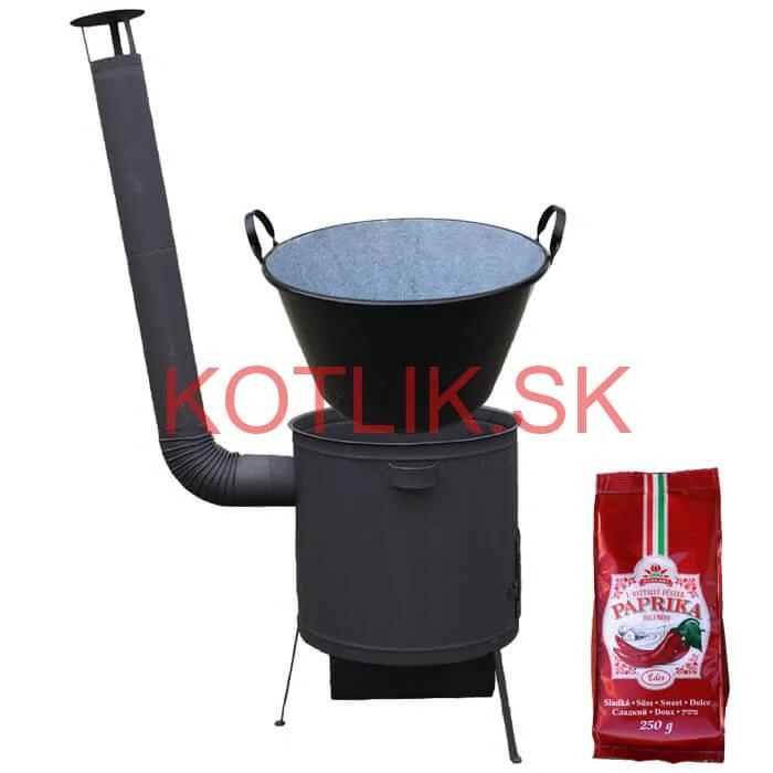 Zabíjačkový smaltovaný kotol 100 L, žiaruvzdorná kotlina 42 PLUS 600 4 MM + sladká paprika GURMÁN 250 g