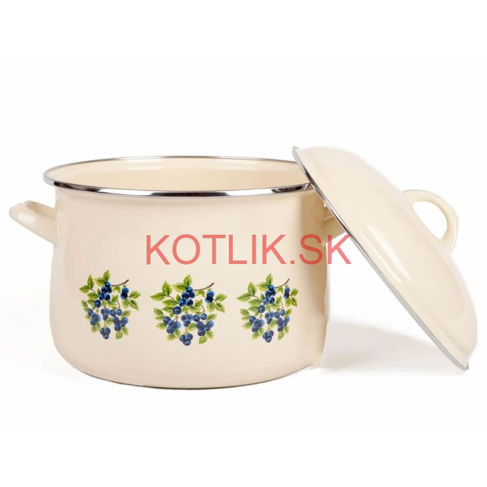 Smaltovaný hrniec s kvetinovým vzorom – Trnky 4 l + pokrievka