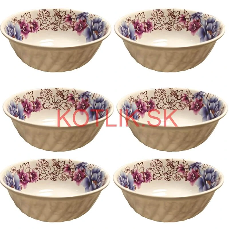 Plastová miska s kvetinovým vzorom (750 ml) – teraz v sade 6 kusov!