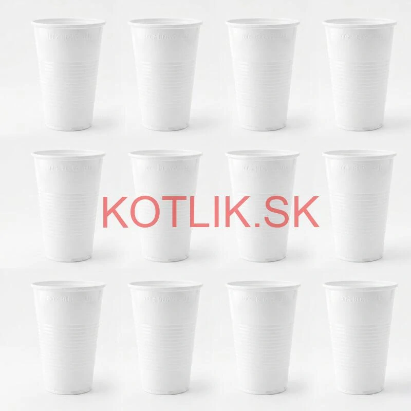 Jednorazový plastový biely pohár na studený nápoj 500 ml 12 ks
