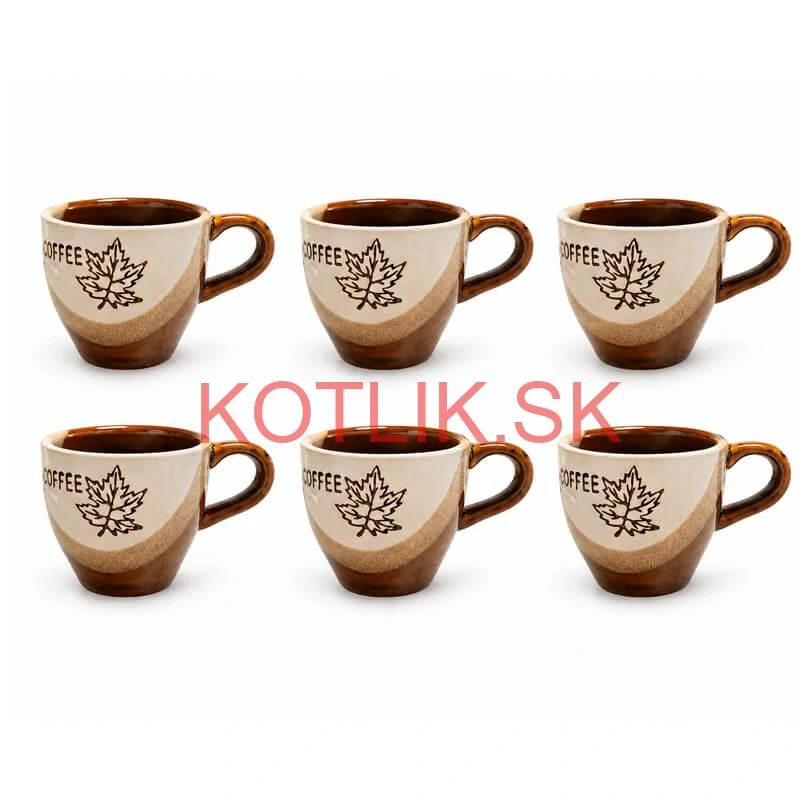 Súprava keramických pohárov na kávu 100 ml 6 ks
