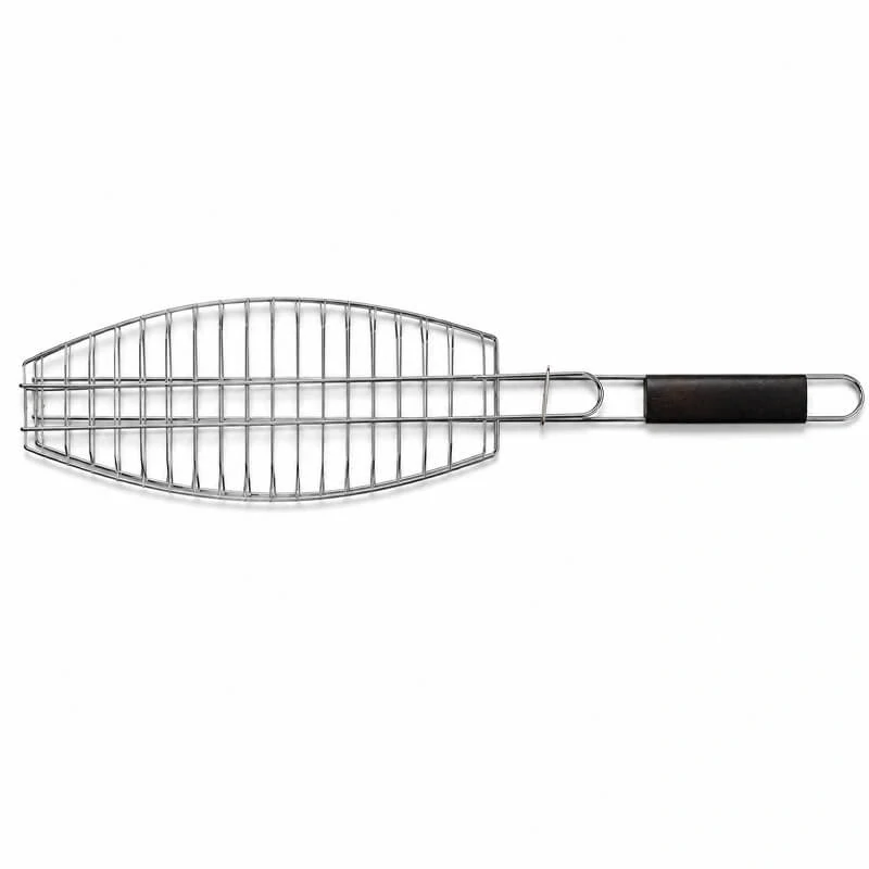 BBQ grilovací rošt na ryby – nerezové grilovacie kliešte 65 × 15 × 4 cm