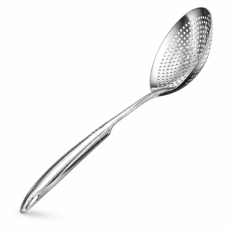Nerezová dierovaná naberačka – sitko 19 cm, dĺžka 48 cm