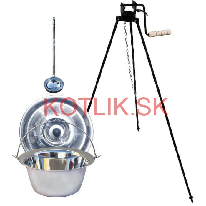 Antikorový kotlík 20 L (0,8 mm) + pokrievka + stojan s kladkou VAR