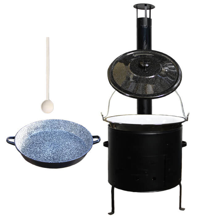 Smaltovaný kotlík 16 L (1,2 mm) + smaltovaná grilovacia panica s uškami GRILL PARTY