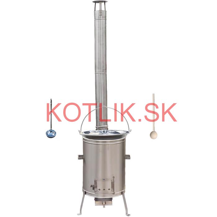 Nerezový kotlík 15 L (1,5 mm) + nerezová kotlina 36 cm + vareška a naberačka LUX