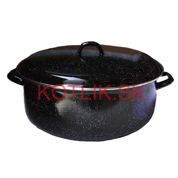 Smaltovaný čierny kastról 13 L