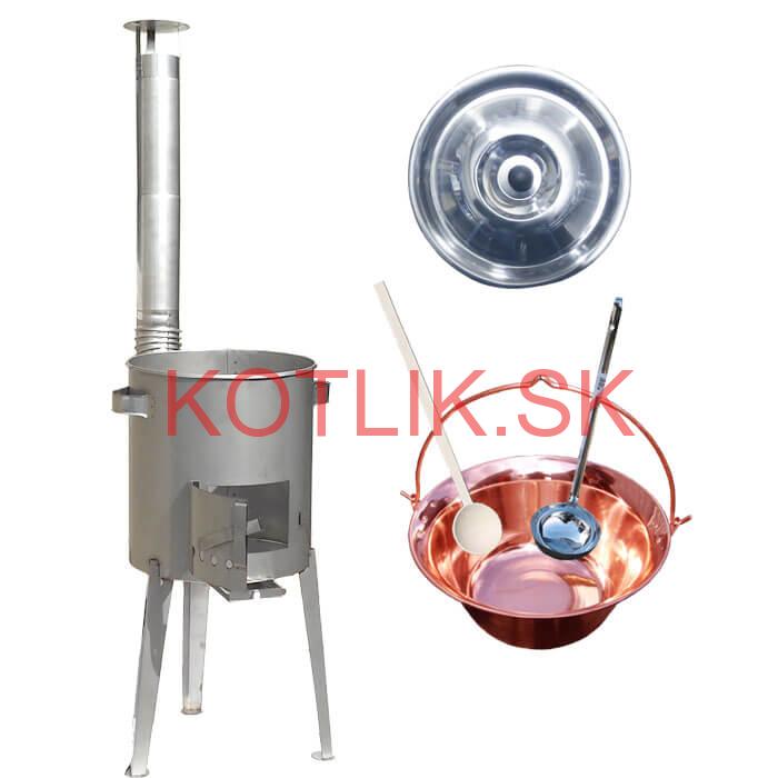 Medený kotlík 20 L (1,2 mm) + nerezová kotlina 42 cm LUXUS