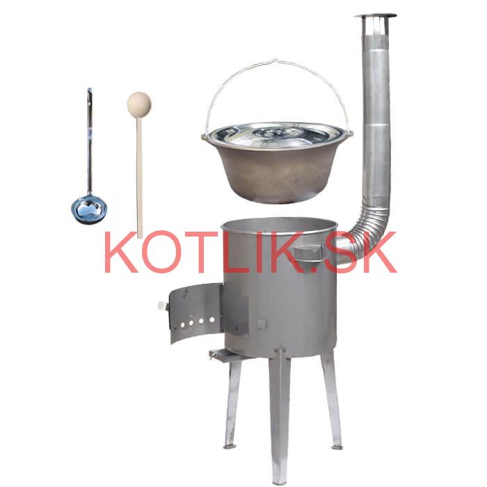 Liatinový kotlík 16 L (0,5 cm) + nerezová kotlina 36 cm LUXUS