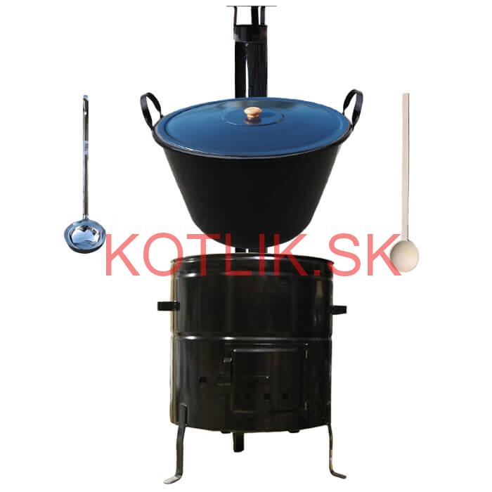 Smaltovaný kotol 80 L + kovová kotlina 58 cm BIG PARTY