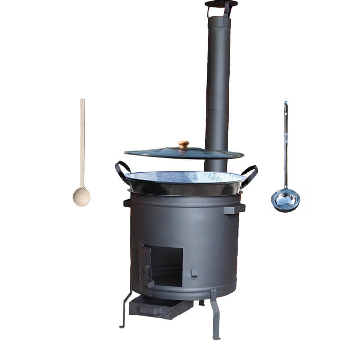 Smaltovaný kotol 60 L + žiaruvzdorná kotlina 53 cm PLUS 600