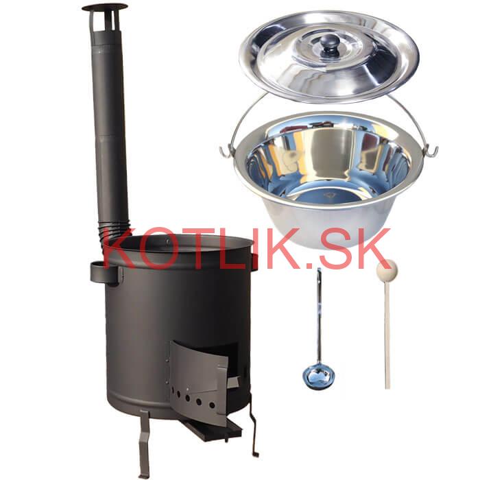 Nerezový kotlík 20 L (1,2 mm) + hrubostenná (1,5 mm) a žiaruvzdorná kotlina 42 PLUS 600