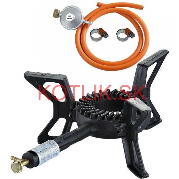 Liatinový plynový varič 8,8 kW 3P Ghisa + pripojovacie príslušenstvo