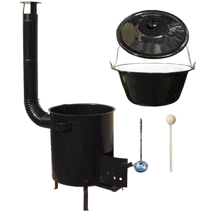 Smaltovaný kotlík 30 L (1,2 mm) + hrubostenná (1,5 mm) kovová kotlina 45 STRONG