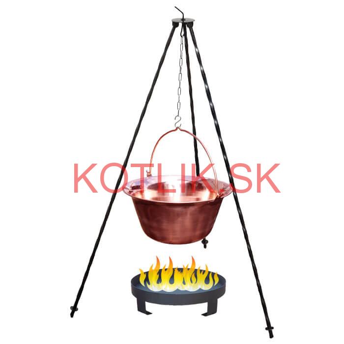 Medený kotlík 20 L (1,2 mm) + trojnožka 1,2 m + ohnisko 36 cm