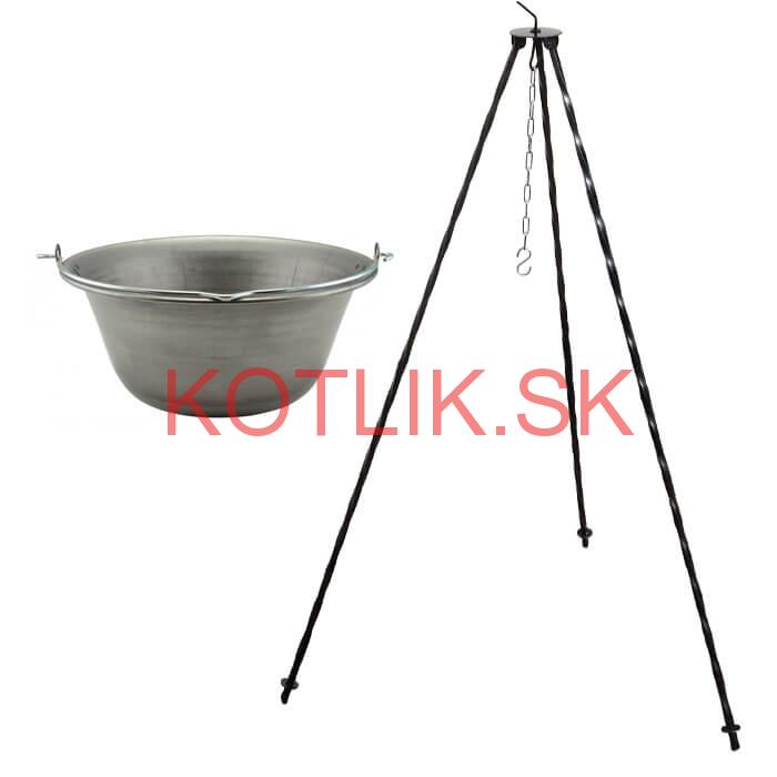 Železný kotlík 20 L (0,75 mm) + trojnožka 1,2 m