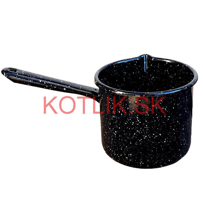 Smaltovaný hrnček s rúčkou 1 L - Čierny