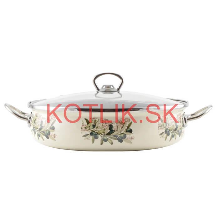 Smaltovaná rajnica s pokrievkou 26 cm OLIVA