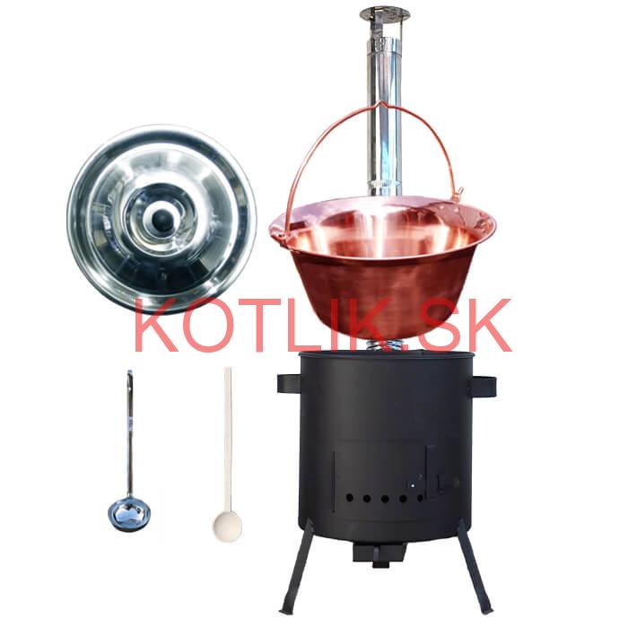 Medený kotlík 20 L (1,2 mm) + žiaruvzdorná kotlina (1 mm) 42 PLUS 600