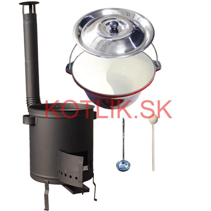 Liatinový kotlík 16 L + hrubostenná (1,5 mm) žiaruvzdorná kotlina 36 PLUS 600