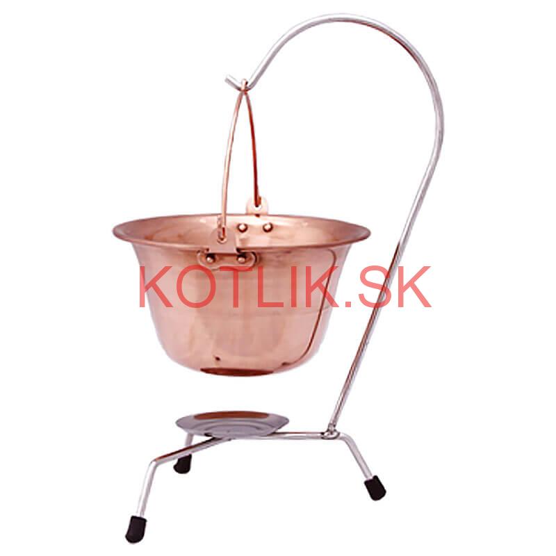 Servírovací kotlík na guláš medený 0,8 l + stojan