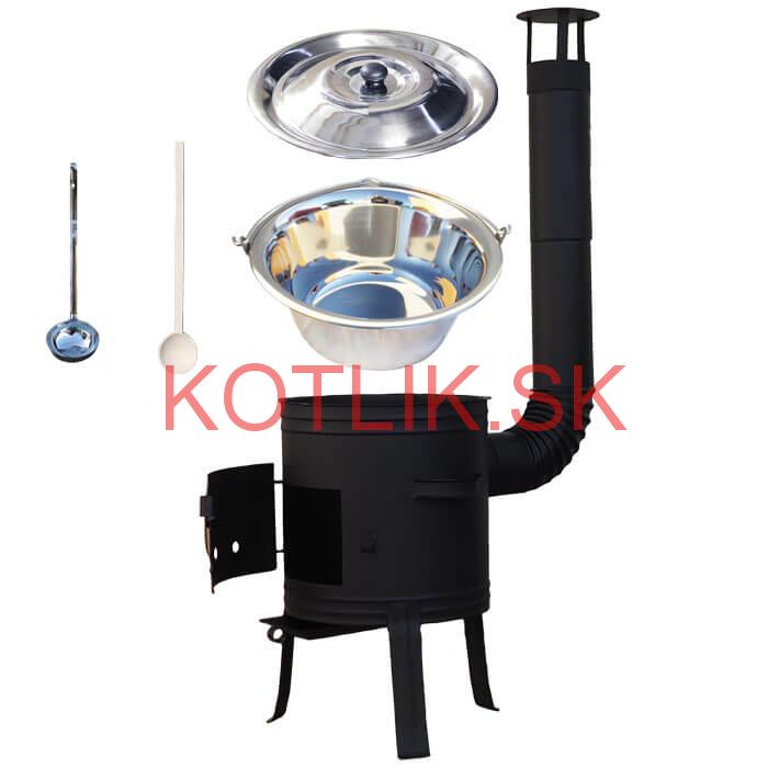 Nerezový kotlík 10 L (1,2 mm) INOX + žiaruvzdorná kotlina 33 cm PLUS 700