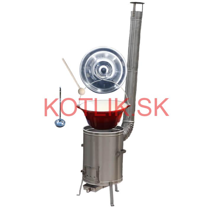 Liatinový kotlík so smaltovanou úpravou 10,8 L + Nerezová kotlina 33 LUX