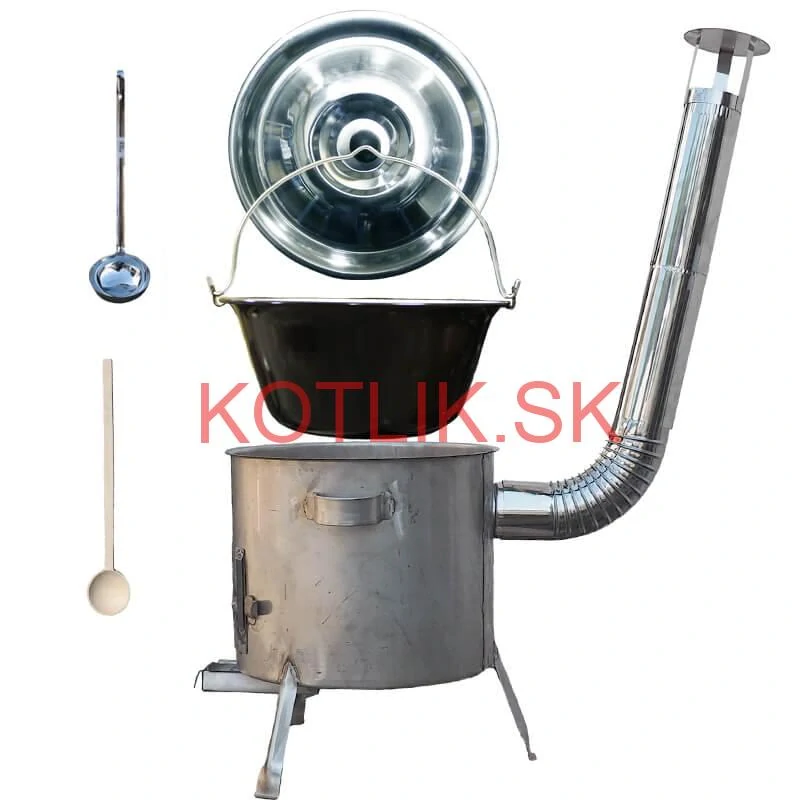 Smaltovaný kotlík 30 L (1,2 mm) + nerezová kotlina 45 cm (1,5 mm) STRONG CLASSIC