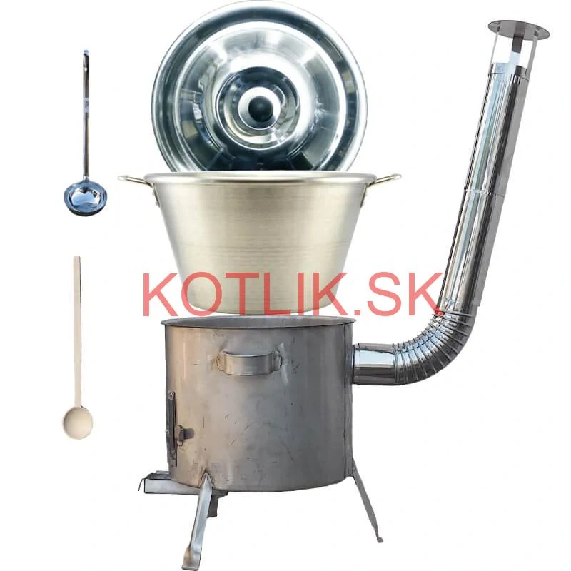 Nerezový kotol 40 L (1,2 mm) INOX + nerezová kotlina 45 cm (1,5 mm) STRONG CLASSIC
