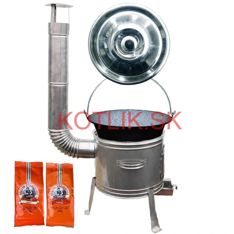 Smaltovaný kotlík 22 L + Nerezová kotlina 42 INOX + paprikové korenie na guláš - MIX 100 g