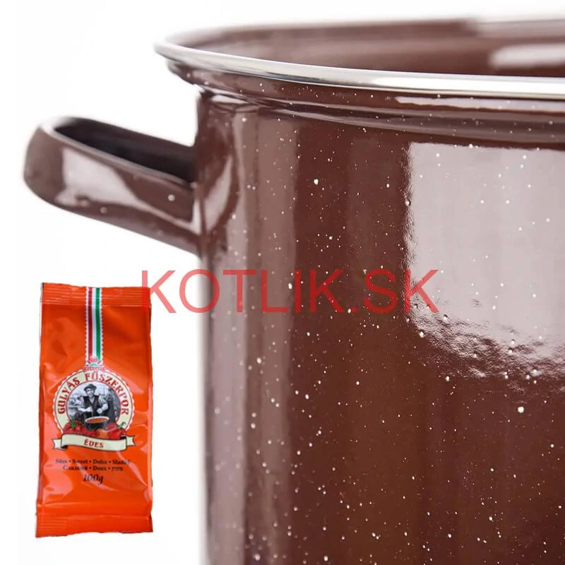 Hrniec hrubostenný smaltovaný + pokrievka 20 l FALCO + korenie na guláš - sladké 100 g