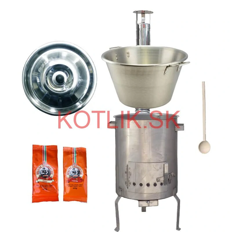 Nerezový kotol 40 L + nerezová kotlina 45 cm 1,5 mm STRONG EXCLUSIVE, + paprikové korenie na guláš