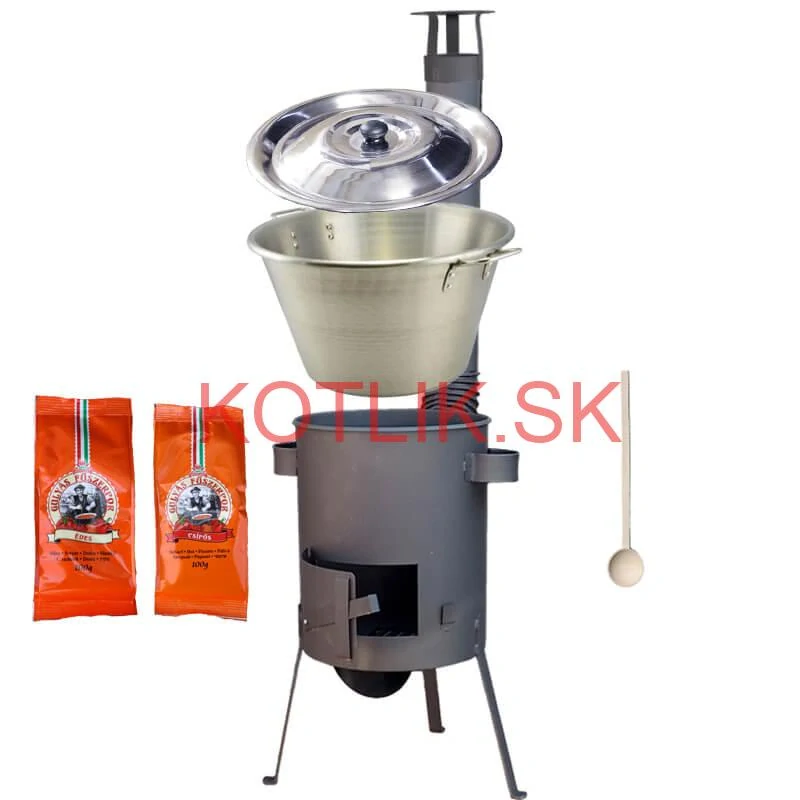 Nerezový kotol 40 L + žiaruvzdorná kotliny 45 cm PLUS 600 4 MM + paprikové korenie na guláš