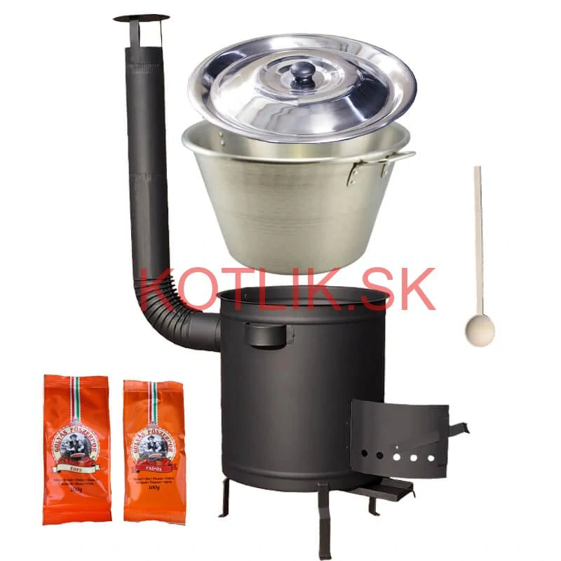 Nerezový kotol 40 L + Hrubostenná kotlina 45 cm (1,5 mm) STRONG Plus 600 + paprikové korenie na guláš