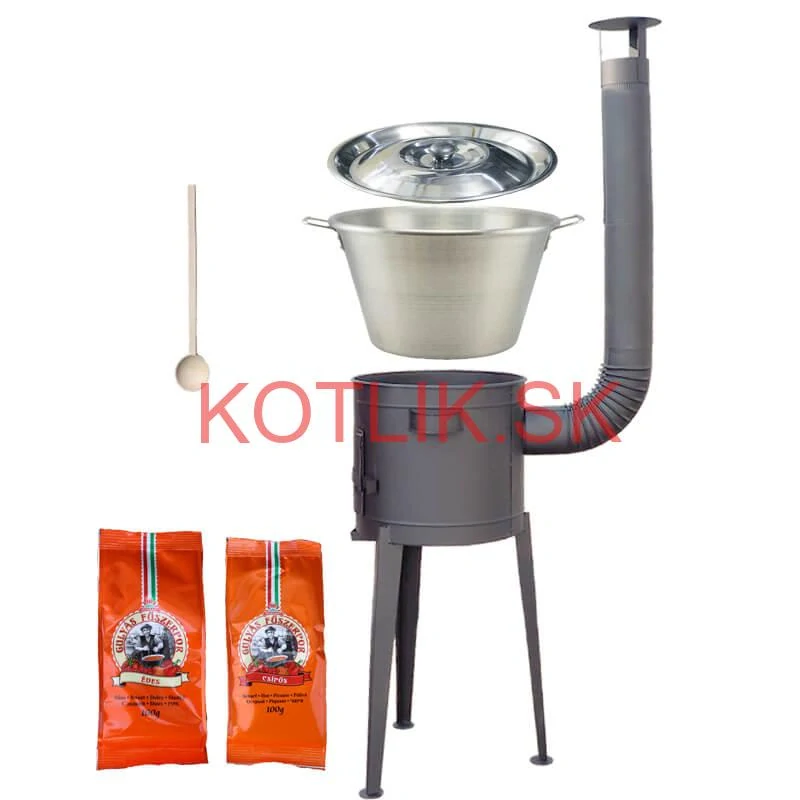 Nerezový kotol 40 L + vysoká kotlina 47 cm (1,5 mm) HODO Plus 600 + paprikové korenie na guláš