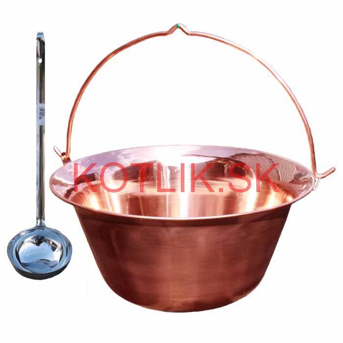Medený kotlík 30 L + antikórová naberačka