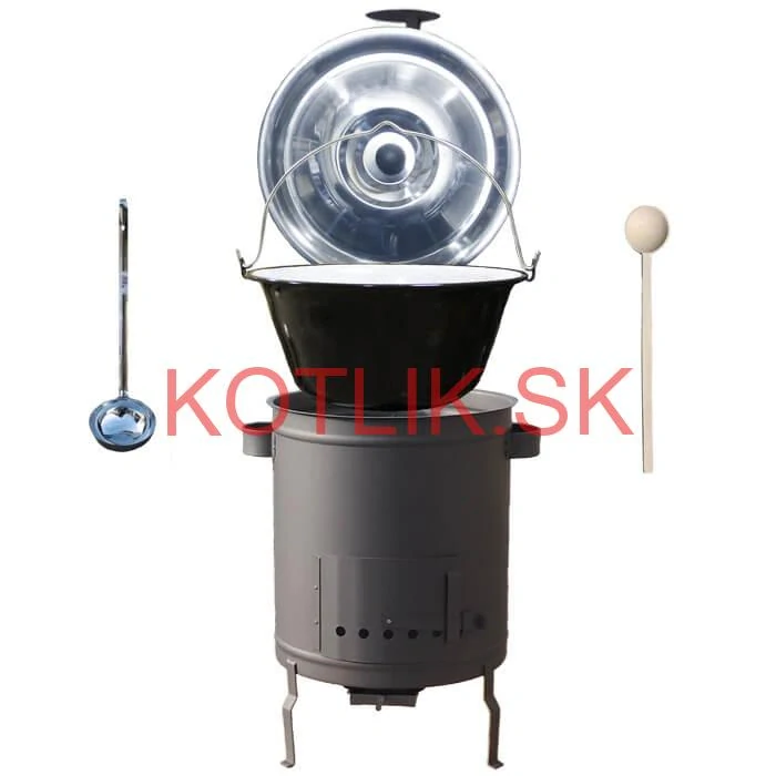 Smaltovaný kotlík 16 L (1,2 mm) + hrubostenná (1,5 mm) a žiaruvzdorná kotlina 39 PLUS 600