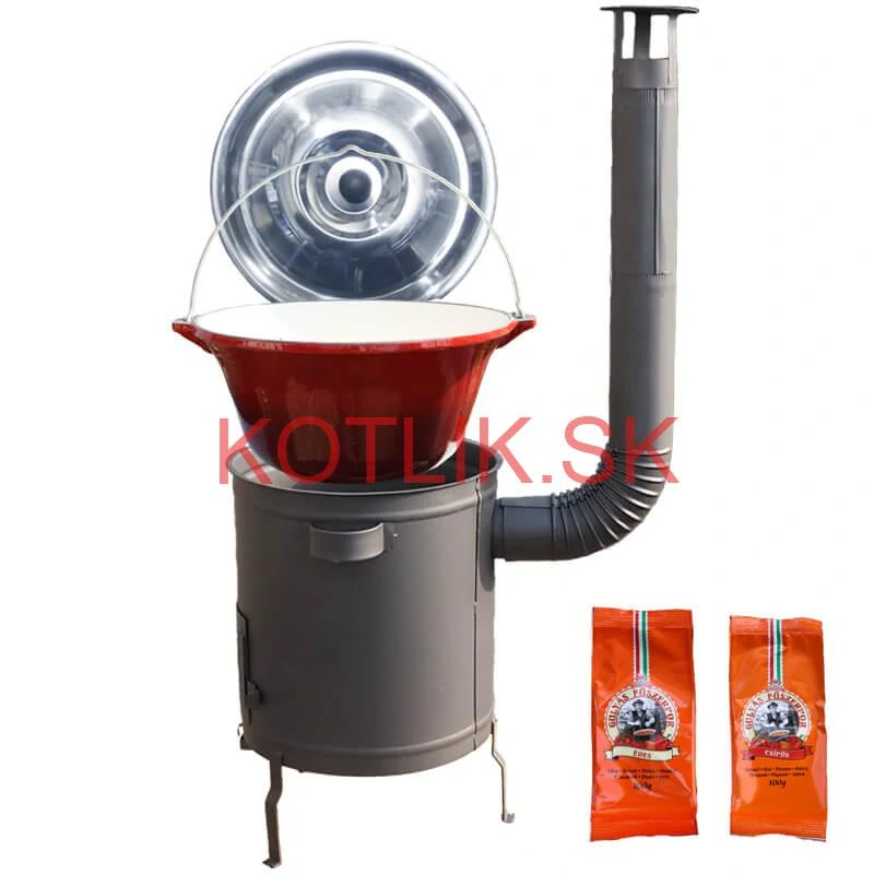 Liatinový kotlík so smaltovanou úpravou 22 L + žiaruvzdorná kotlina 42 cm (1,5 mm) STRONG + paprikové korenie na guláš - MIX 100 g