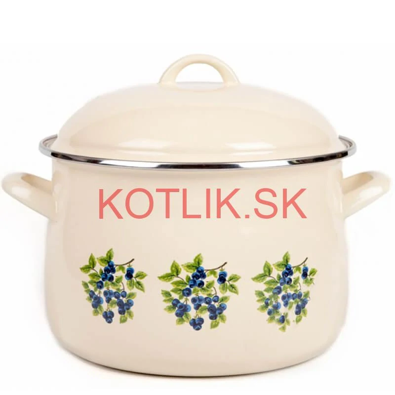 Smaltovaný hrniec s kvetinovým vzorom – Trnky 2 l + pokrievka