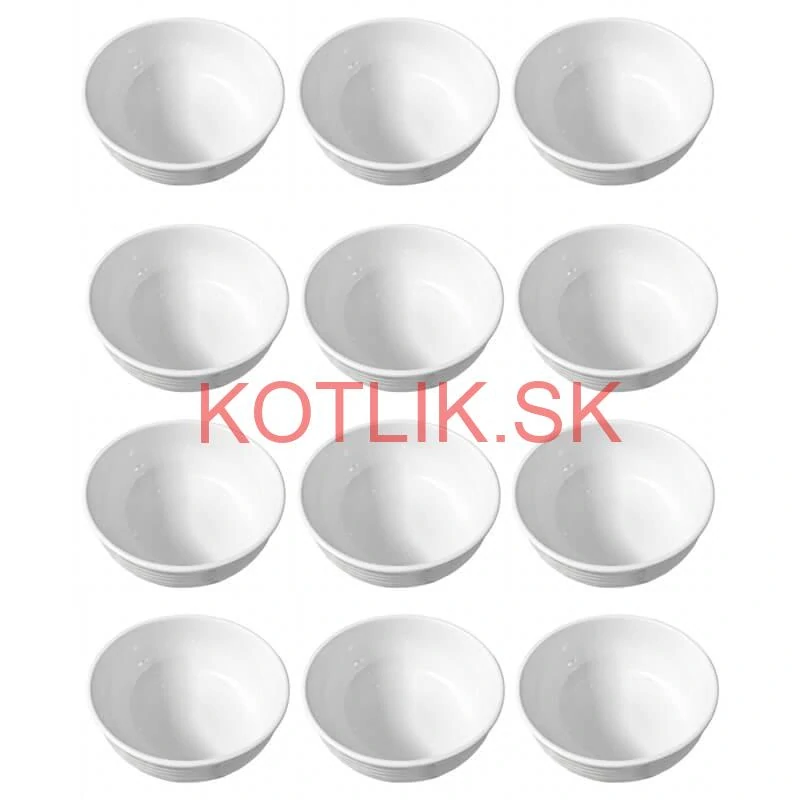 Set 12 ks: Prémiové biele misky s kamennou štruktúrou (750 ml)